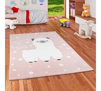 Pergamon Maui Kids - Tapis pour Enfant - Motif Lama alpaga Rose - 5 Tailles Disponibles
