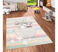 Pergamon Maui Kids - Tapis pour Enfant - Raton Laveur Couleurs Pastel - 5 Tailles