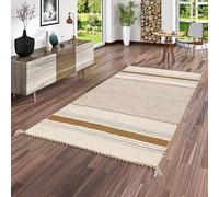 Pergamon Navarro - Tapis Kilim Naturel - Curry Beige - 6 Tailles Disponibles
