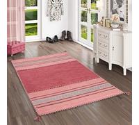 Pergamon Navarro - Tapis Kilim Naturel - Rose - 6 Tailles Disponibles