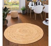 Pergamon Nele - Tapis en Fibre Naturelle de Jute - Fait à la Main - Rond