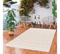 Pergamon Ottawa - Tapis Plat tissé intérieur/extérieur - Ethno Beige - 5 Tailles