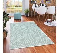 Pergamon Ottawa - Tapis Plat tissé intérieur/extérieur - Tendance Vert Menthe - 5 Tailles