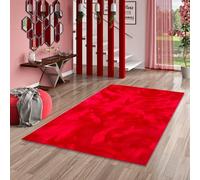 Pergamon Pearl - Tapis de Luxe en Fourrure synthétique Super Douce - Rouge - 5 Tailles