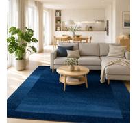 Pergamon Samba - Tapis de Designer Moderne - Bleu Foncé - Bordure
