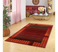 Pergamon Samba - Tapis de Designer Moderne - Bordure Rouge Orange - 5 Tailles