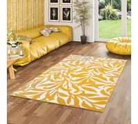 Pergamon Samba - Tapis de Designer Moderne - Fleurs Curry Jaune - 5 Tailles