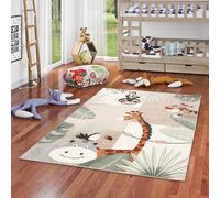 Pergamon Softstar Kids - Tapis pour Enfants - Monde des Animaux Vert Menthe Beige - 5 Tailles