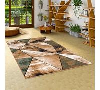 Pergamon Tapis Design Moderne Salon Chambre à Coucher Salle à Manger Tapis à Poils Courts Tapis Design Brilliant Beige Vert Magic