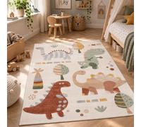 Pergamon Tapis Enfant Maui Kids Dinosaures Beige Vert Chambre Enfant