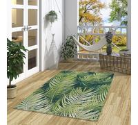 Pergamon Tapis extérieur Malibu Vert Feuilles - Tapis Design résistant aux intempéries et aux UV pour intérieur et extérieur, Balcon, terrasse, Jardin, Facile à Entretenir et Robuste