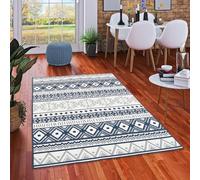 Pergamon Tapis in & Outdoor Cape Cod Turquoise Feuilles, Réversible, Imperméable, Résistant aux UV, Entretien Facile, Design Moderne - Multiples Dimensions