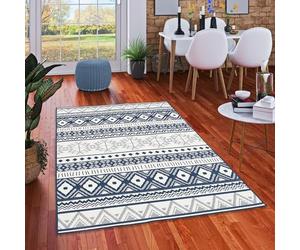 Pergamon Tapis in & Outdoor Cape Cod Turquoise Feuilles, Réversible, Imperméable, Résistant aux UV, Entretien Facile, Design Moderne - Multiples Dimensions