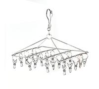 PerGar Cintre de Séchage des Vêtements, Séchoir à Chaussettes Multi-Durable Coupe-Vent, Clip en Acier Inoxydable, Support de Suspension pour sous-vêtements, Chaussettes, Chapeau,(Rectangle)