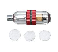 PerGar Filtre Séparateur D'huile d'eau, Séparateur D'huile d'eau avec 3 Filtres en Coton, Séparateur de Filtre Aérographe pour Raccord de Compresseur de Conduite d'air, Pistolet Pulvérisateur(Rouge)