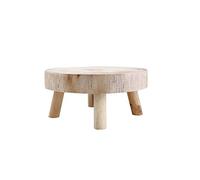 PerGar Mini Présentoir de Tabourets en Bois, étagère à Fleurs Décorative Ronde, Support de Pot de Plantes de Jardin, Tabourets de Jardinières Rustiques Ronds, Rehausseurs de(couleur claire M)