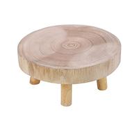 PerGar Mini Présentoir de Tabourets en Bois, étagère à Fleurs Décorative Ronde, Support de Pot de Plantes de Jardin, Tabourets de Jardinières Rustiques Ronds, Rehausseurs de(couleur claire L)