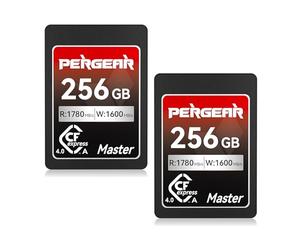 Pergear CFexpress 4.0 Lot de 2 cartes mémoire 256 Go - Vitesse de lecture jusqu'à 1780 Mo/s - Vitesse d'écriture 1600 Mo/s - Compatible avec 4K 120P, 8K 30P - Sony