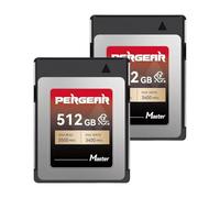 Pergear CFexpress 4.0 Lot de 2 cartes mémoire 512 Go type B jusqu'à 3500 Mo/s en lecture 3400 Mo/s Vitesse d'écriture pour enregistrement vidéo 8K Raw Master Series pour appareil photo reflex