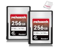 Pergear Série Standard 256Go CFexpress Type A Carte Mémoire, Vitesse de Lecture Jusqu'à 780Mo/s Vitesse D'écriture de 780 Mo/s pour Enregistrement 4K 120P 8K 30P(Paquet de 2), pour Caméras Alpha & FX