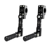 Perges autoroutières réglables de 32 mm Perges du kit de mont Restes Compatible avec Sportster quarante-huit soixante-deux et les motos Fat Bob compatibles avec divers modèles(Black 130mm)