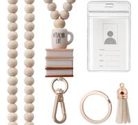 Perges En Bois Lanyard Et De Carte Badge Set Porte-cartes Carte Badge Avec Longe Manche À Creux Pavage