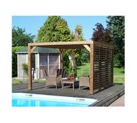 Habrita Pergola en Bois d’Épicéa Traité avec Ventelles Orientables 10 m² - THO 3531 VTI