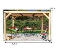 Pergola 12.20 m2 bois naturel Habrita vt 3436 t G