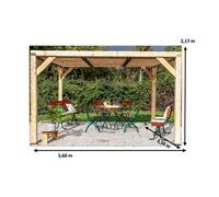 Pergola 12.20 m2 bois naturel vt 3436 t