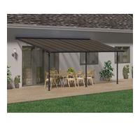 Palram - Pergola adossée Capri - 3 x 6,2 m - Gris anthracite et bronze