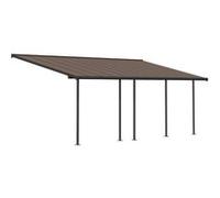 CANOPIA by Palram Capri Pergola Adossée Aluminium Et Polycarbonate 3x7, pour Couvrir Une Terrasse Toute L’année - Garantie 7 Ans (21.8m², Gris Bronze)