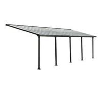 Pergola adossée anthracite OLYMPIA 25.4 m², aluminium et polycarbonate, PALRAM