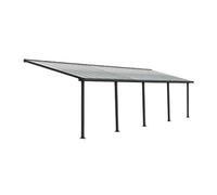 Pergola adossée Olympia 29,3 m² - Aluminium et polycarbonate - Gris - PALRAM