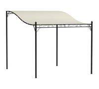 Pergola 3 x 2,5 m, tonnelle de jardin murale, résistante à l'eau, structure métallique, trous de drainage, blanc crème