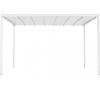 Pergola 3 x 3 m, couverture rétractable, 291 x 291 x 255 cm, couleur blanche