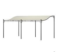 Pergola 3 x 5 m, abri de jardin modulable avec bâche résistante à l'eau et structure métallique, créant de l'ombre, Blanc crème
