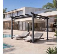 Pergola 3x3m toit rétractable magnétique - Protection UV - châssis en aluminium - Élégance et protection pour vos extérieurs -Beige