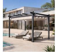 Pergola 3x4m toit rétractable magnétique - Protection UV - châssis en aluminium - Élégance et protection pour vos extérieurs - Beige