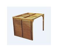 Pergola THERMAUVENT en bois thermo chauffé avec ventelles mobiles sur le toit et un mur