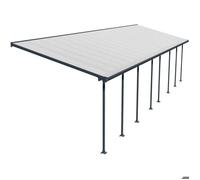 Pergola à adosser en aluminium gris et polycarbonate Feria 3 x 10.4 m