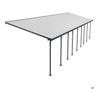 Pergola à adosser en aluminium gris et polycarbonate Feria 3 x 12.8 m
