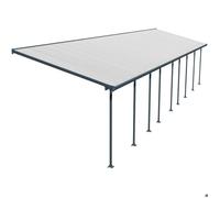 Pergola à adosser en aluminium gris et polycarbonate Feria 3 x 13.4 m