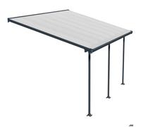 Pergola à adosser en aluminium gris et polycarbonate Feria 3 x 4.3 m