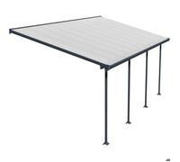 Pergola à adosser en aluminium gris et polycarbonate Feria 3 x 6 m