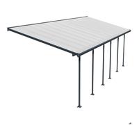 Toit de terrasse en polycarbonate Feria Palram - Auvent 3 x 8,5 m gris