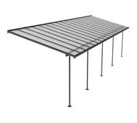 Pergola à adosser en aluminium gris et polycarbonate Sierra 3 x 10.4 m