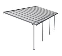 Pergola à adosser en aluminium gris et polycarbonate Sierra 3 x 7.4 m
