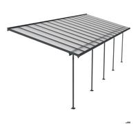Pergola à adosser en aluminium gris et polycarbonate Sierra 3 x 8.6 m