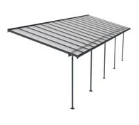 Pergola à adosser en aluminium gris et polycarbonate Sierra 3 x 9.2 m