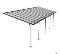 Pergola à adosser en aluminium gris et polycarbonate Sierra 3 x 9.7 m
